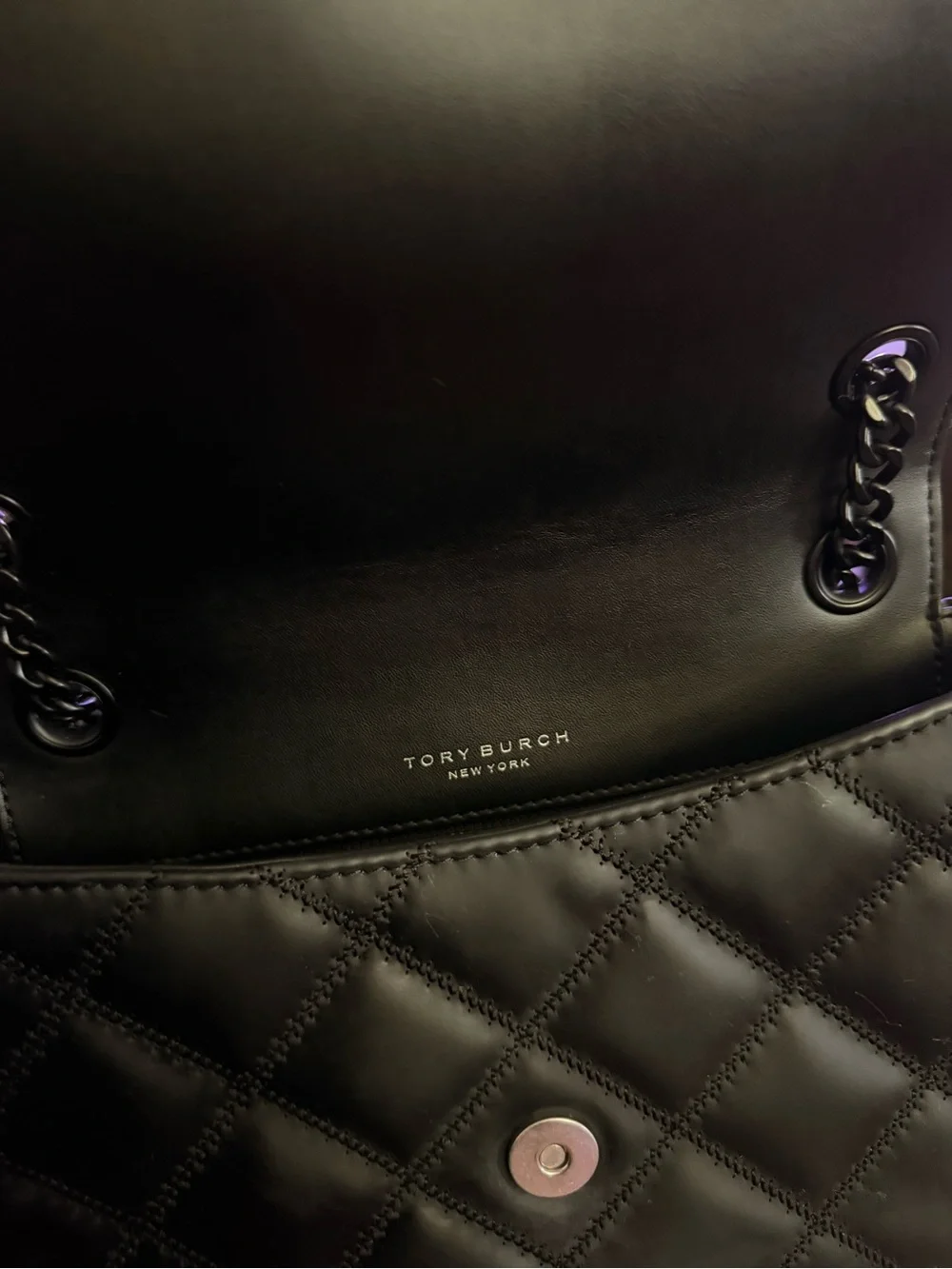 Tory Burch Black Quilted Chain-Shoulder Crossbody